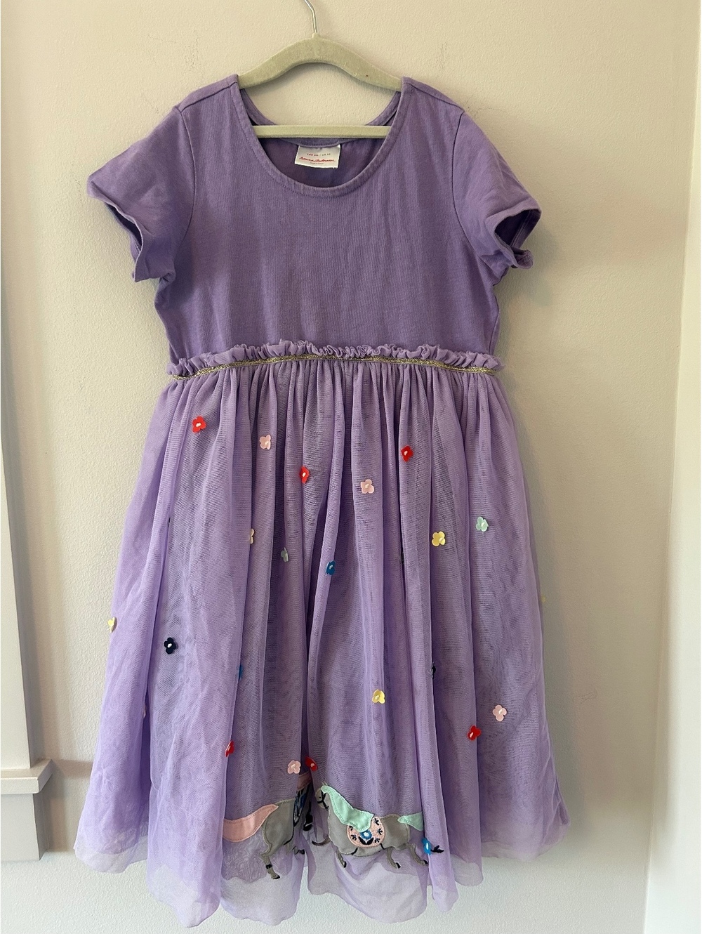Hannah Anderson Horse Appliqué Tulle Dress Girls Size 10